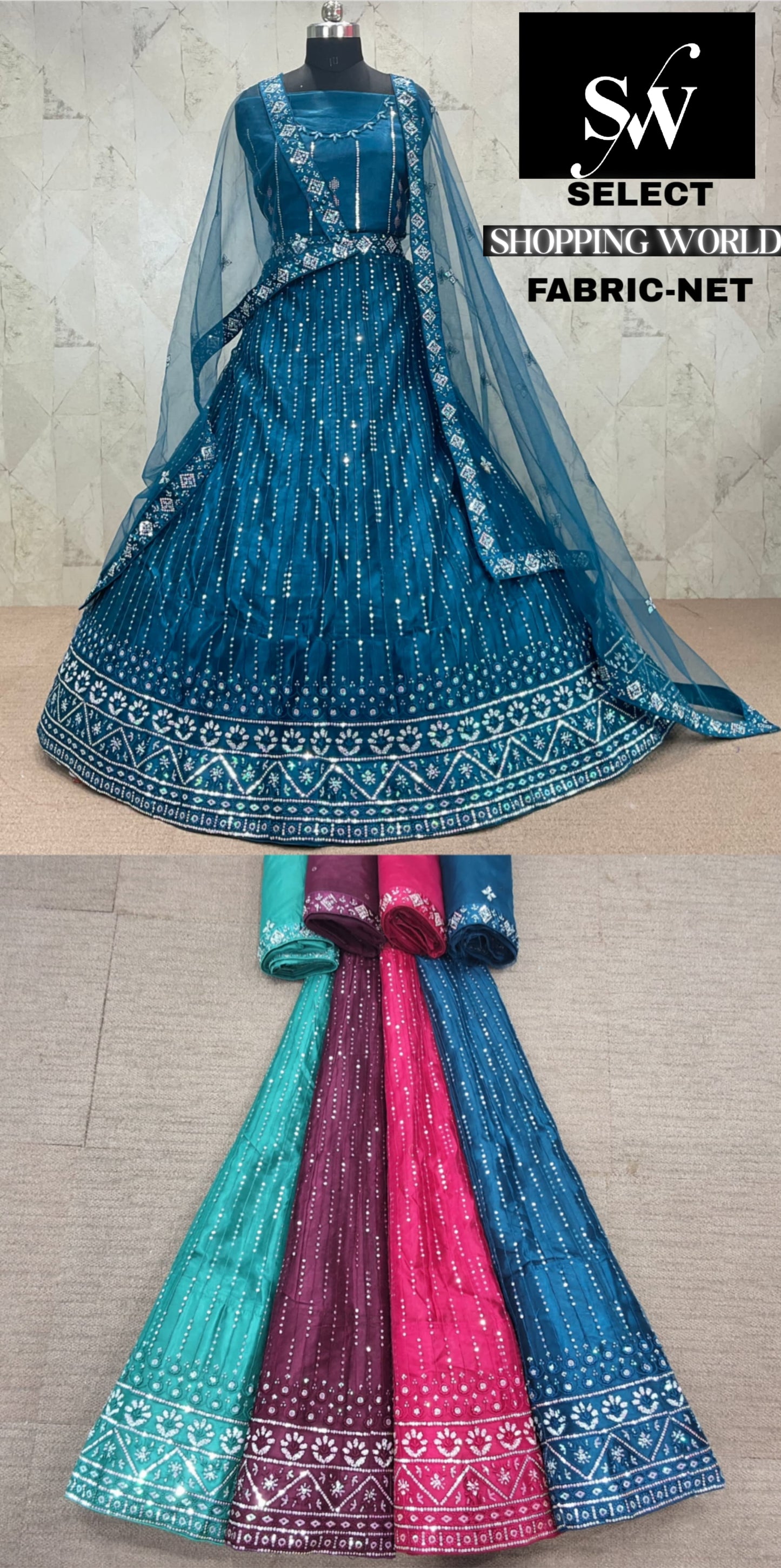 Good looking net Navy blue Lehenga