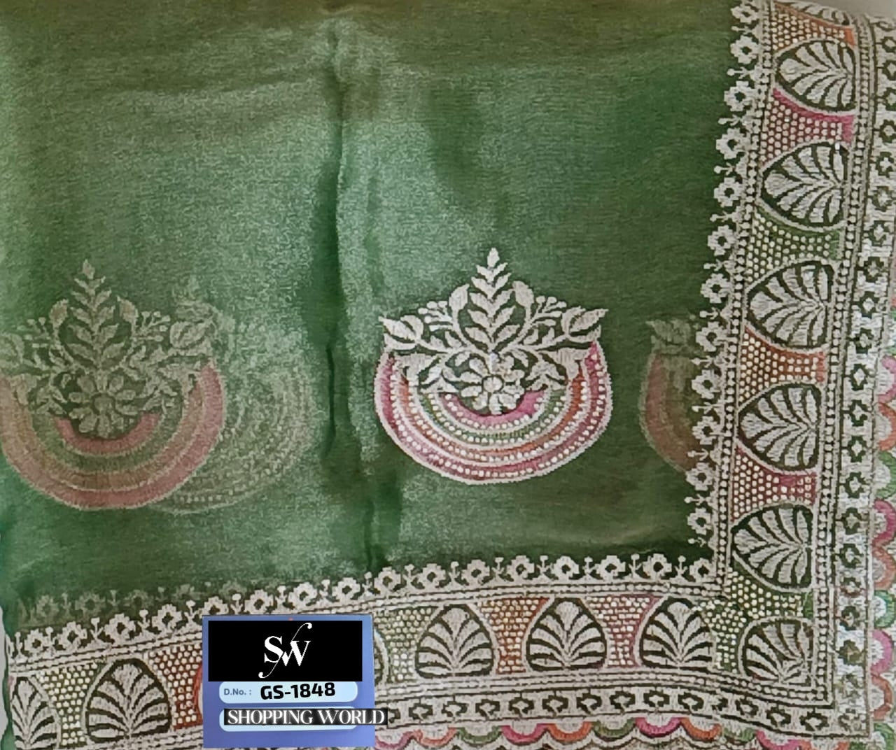 Eye catching Green Saree