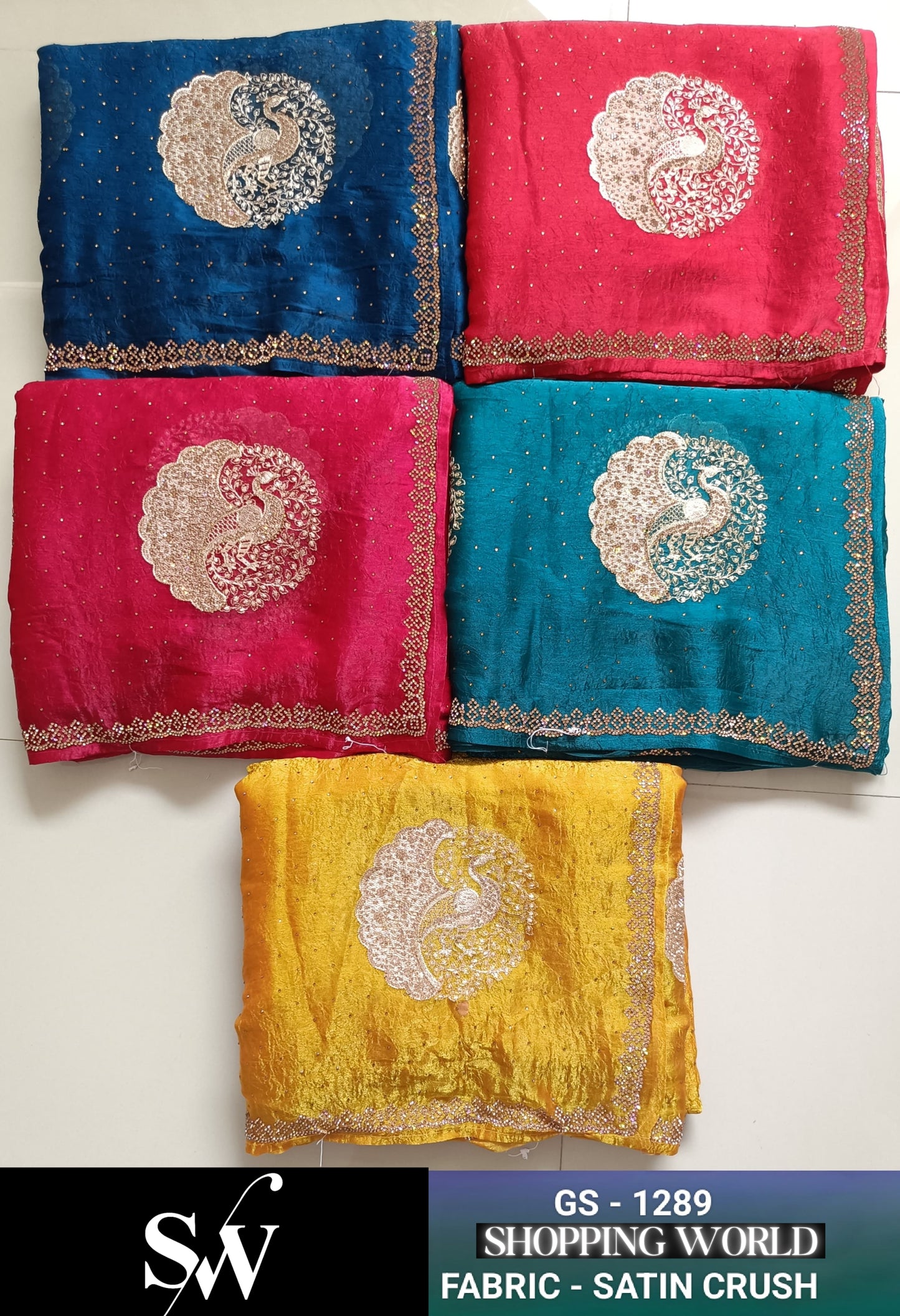 Lovely Satin crush maroon Red pink blue navy blue yellow Saree