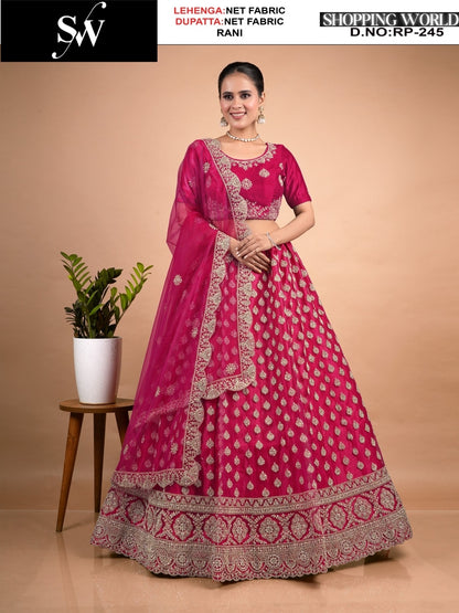 Khoobsurat Firozi Net Lehenga