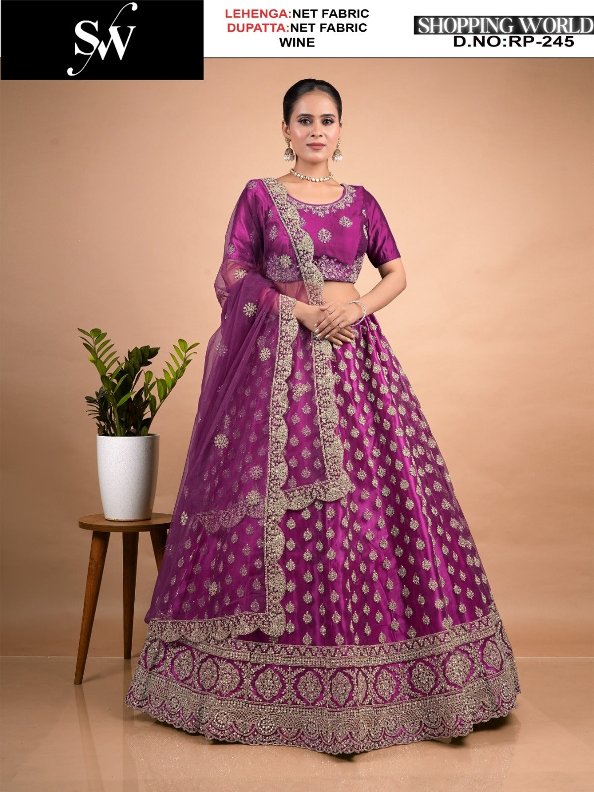 Khoobsurat Firozi Net Lehenga