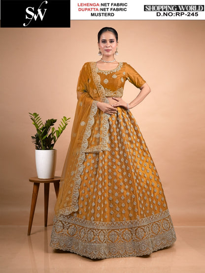 Khoobsurat Firozi Net Lehenga