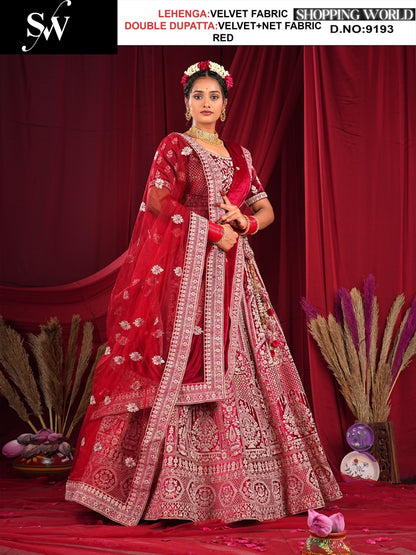 Beautiful Red Velvet Lehenga