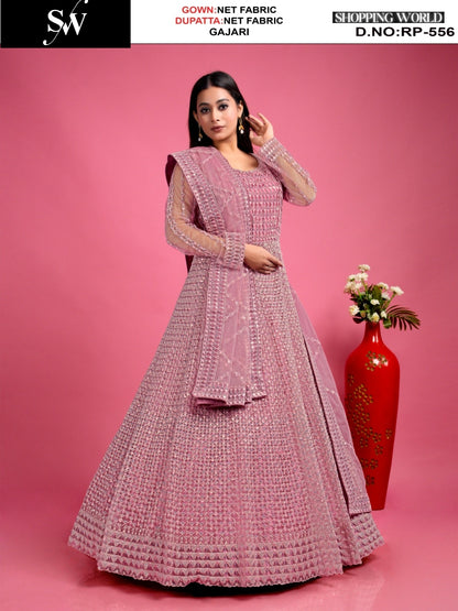 Awesome gajri pink Net gown dress