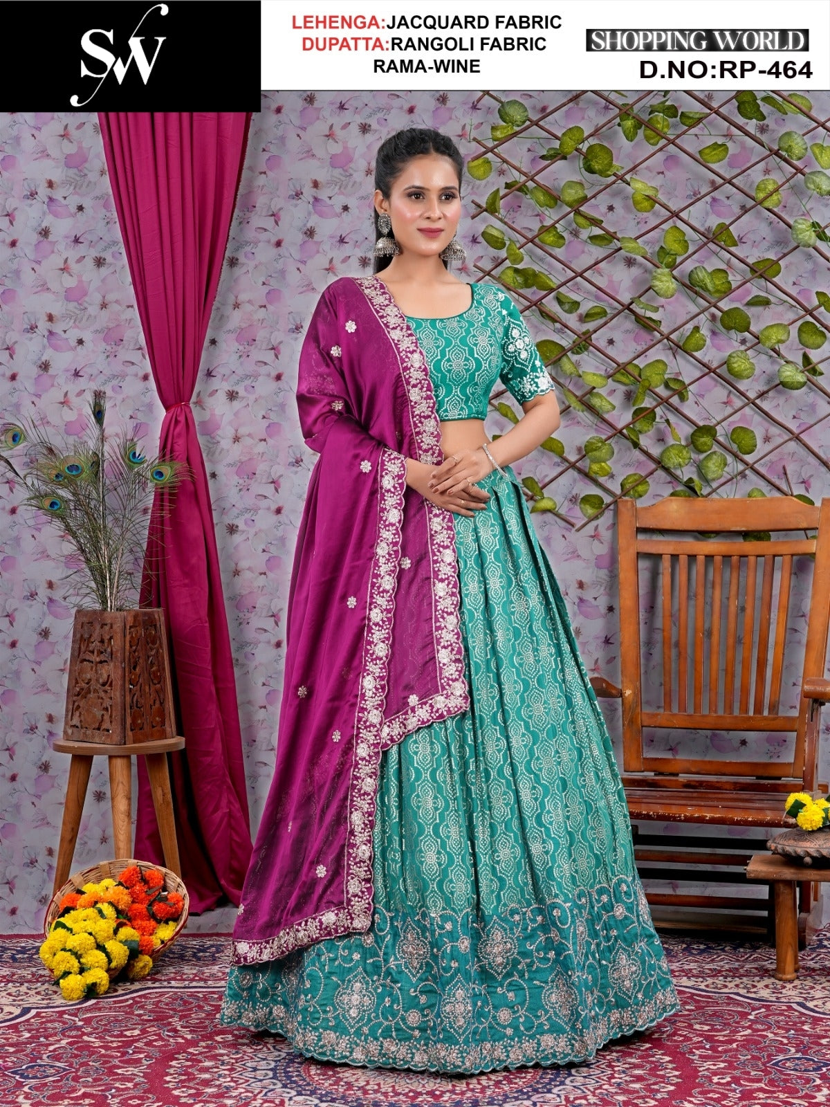 Elegant Mustard rama green Net Lehenga