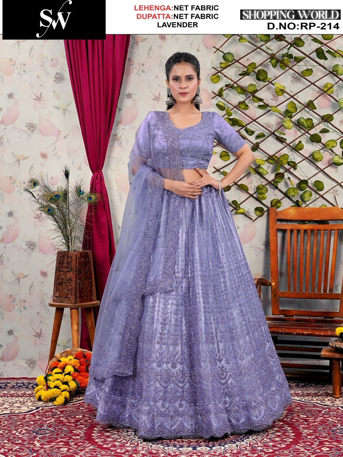 Good looking Lavender Net Lehenga