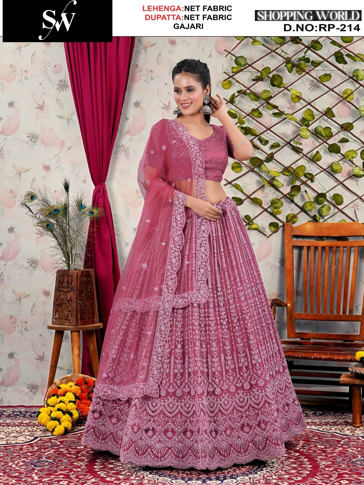 Good looking Lavender Net Lehenga