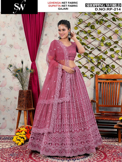 Good looking Lavender Net Lehenga