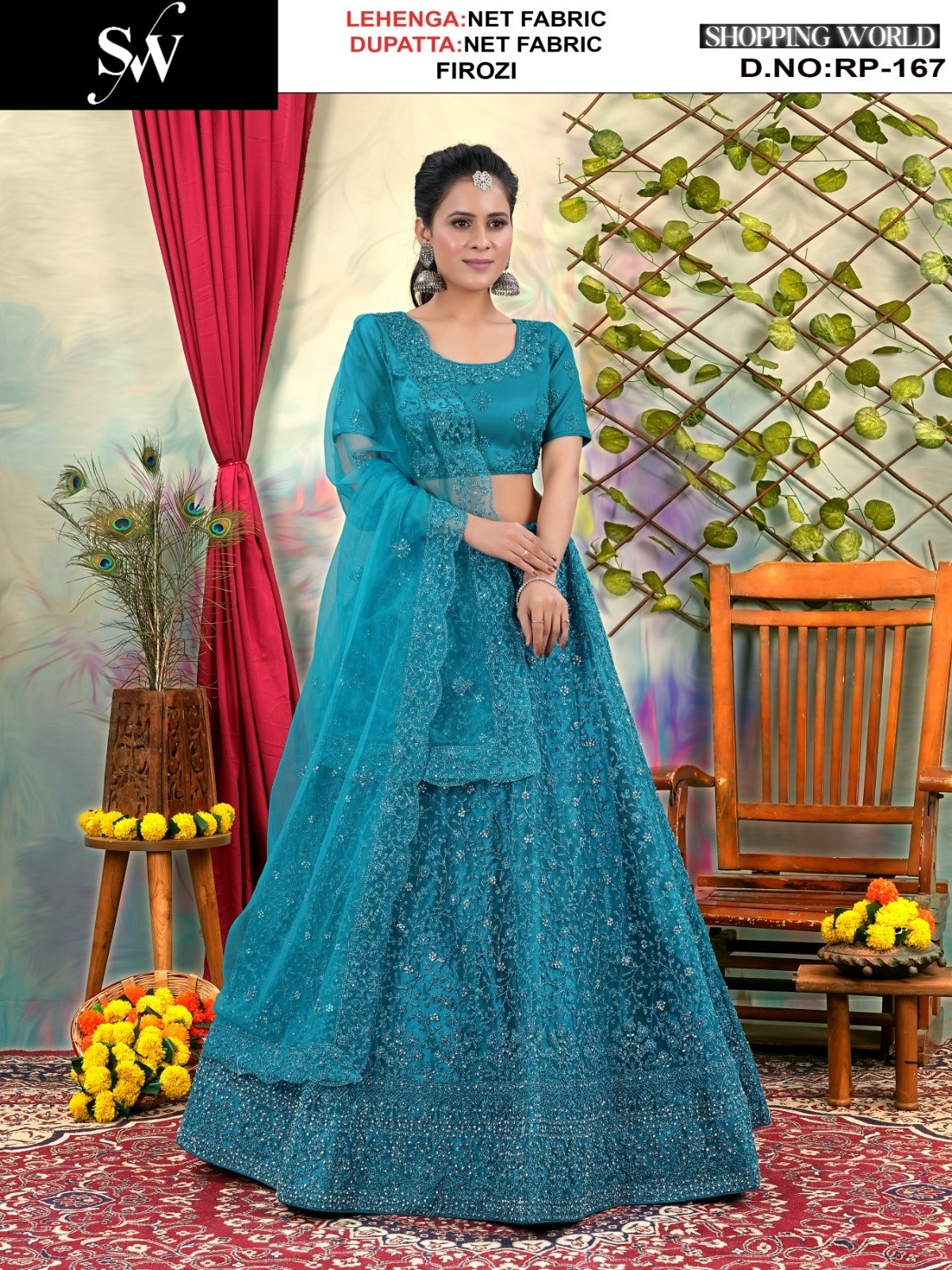 Gorgeous pista green Net Lehenga