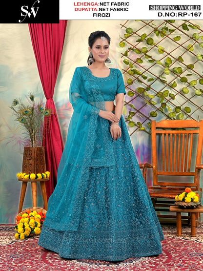 Gorgeous pista green Net Lehenga