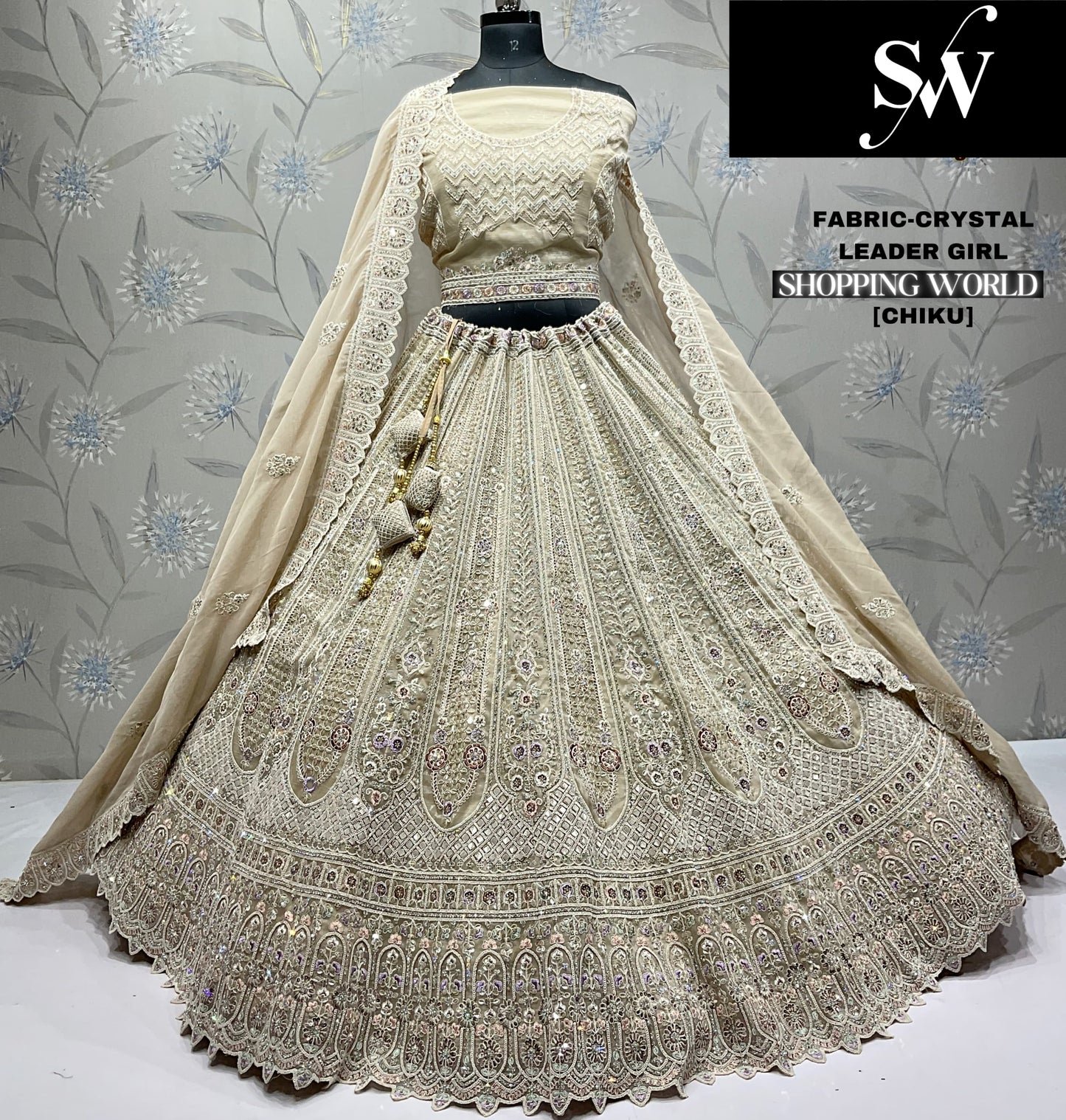 Lavishing pista green Crystal Leader Lehenga