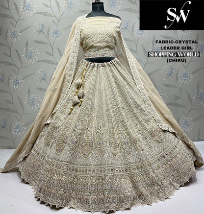 Lavishing pista green Crystal Leader Lehenga