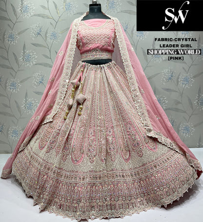 Lavishing pista green Crystal Leader Lehenga