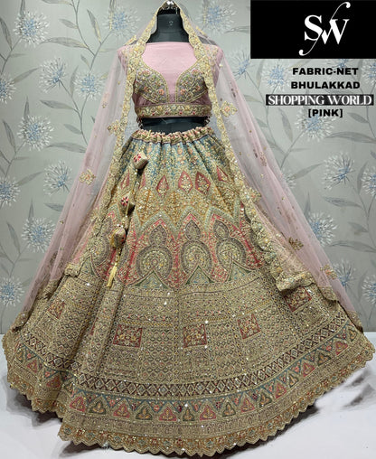 Good looking Mustard Net Lehenga