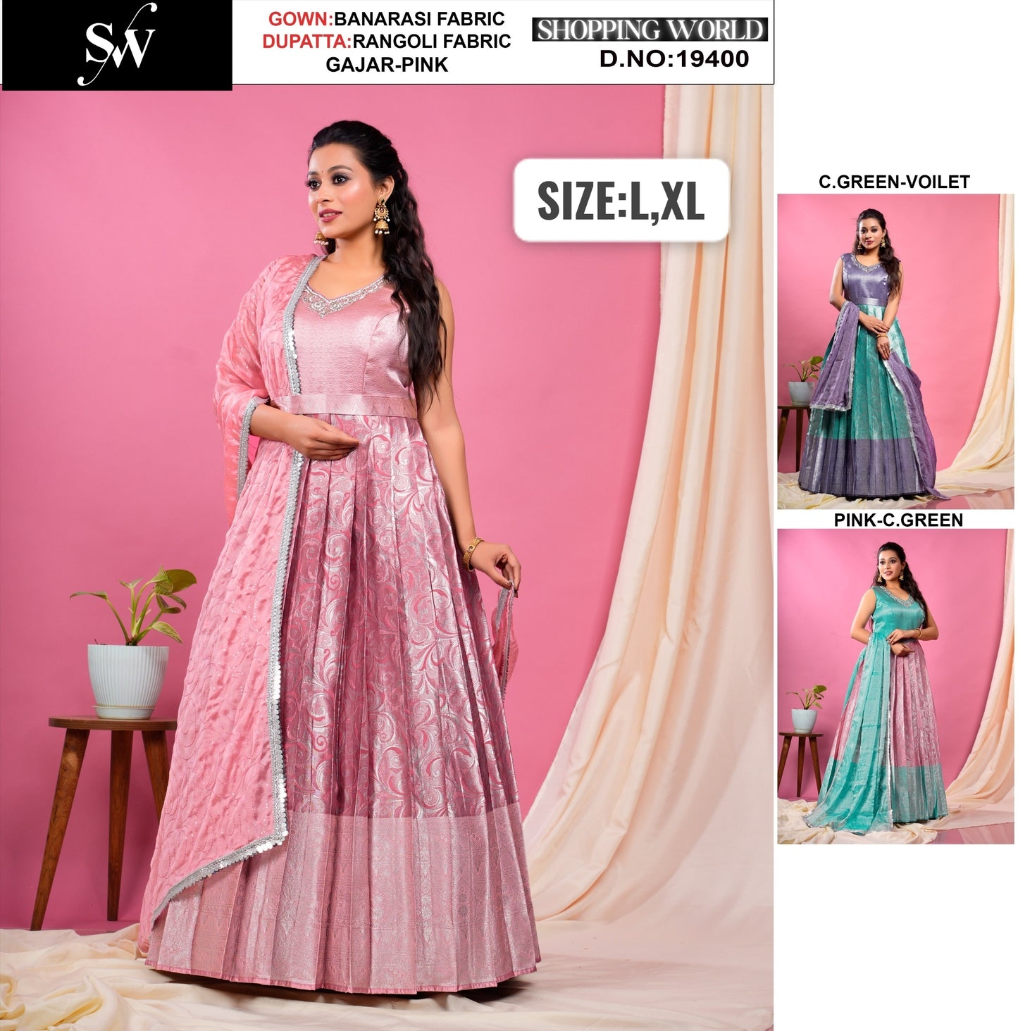 Tremendous Gajri pink Banarasi Lehenga