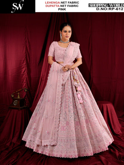 Charming pink Net Lehenga