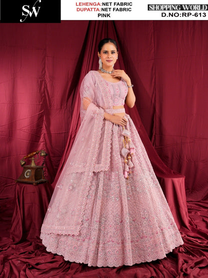 Delightful Chiku Beige Net Lehenga