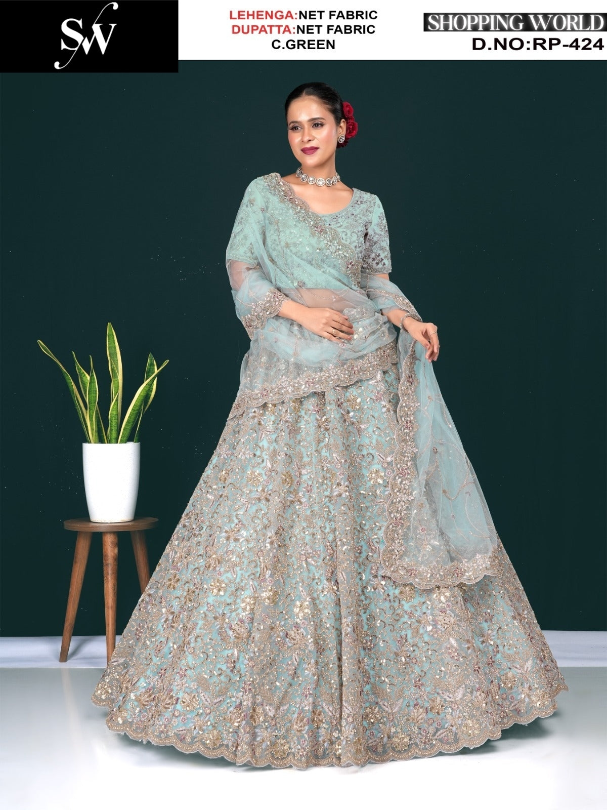 Designer Mosh Lavender lilac Net Lehenga