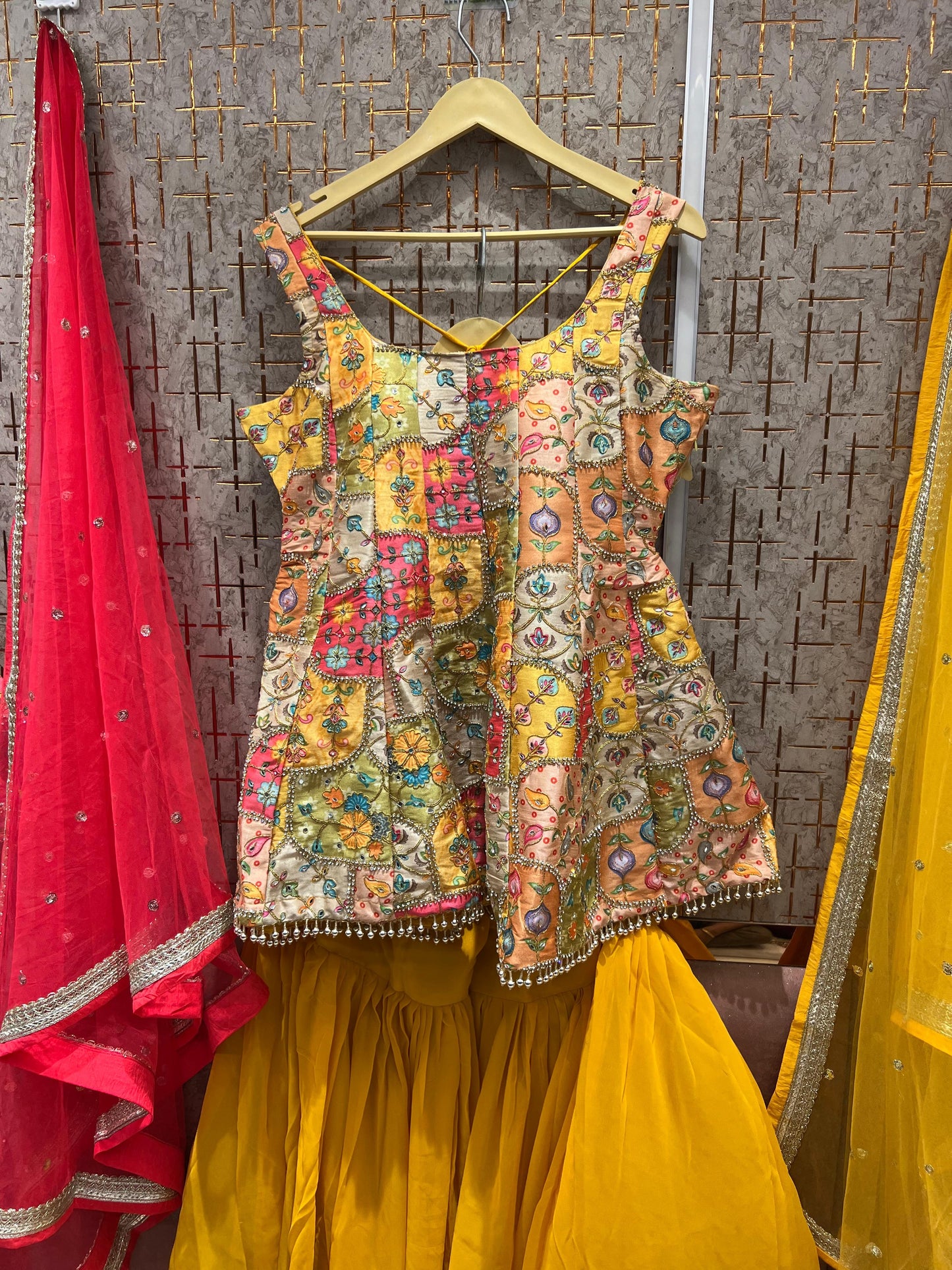 Majestic yellow Shrug dress