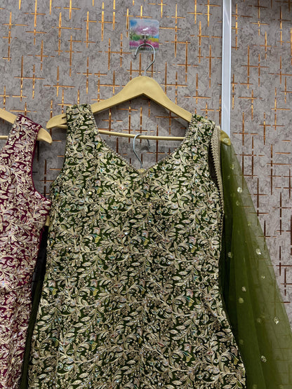 Lavishing green pink blue Shrug dress