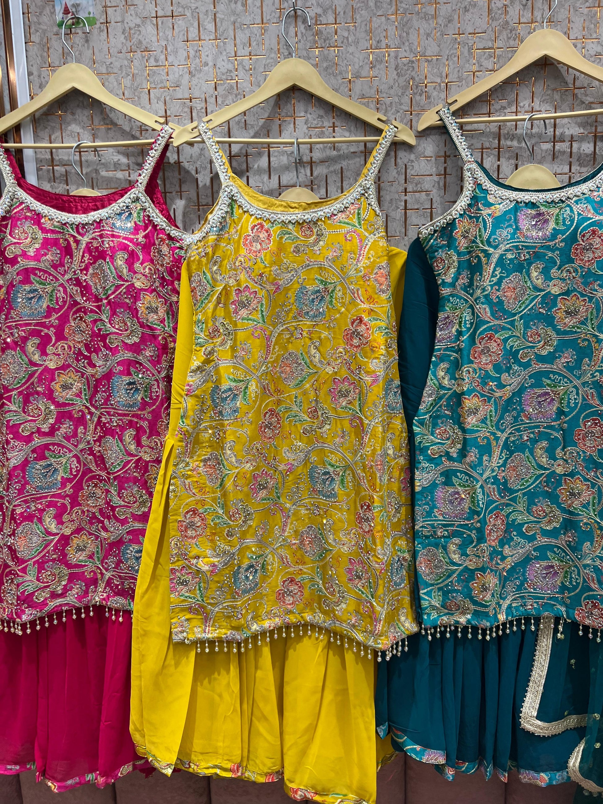 Tremendous yellow blue pink haldi mehendi Shrug dress Shopping World Tremendous yellow blue pink haldi mehendi Shrug dress Shopping World