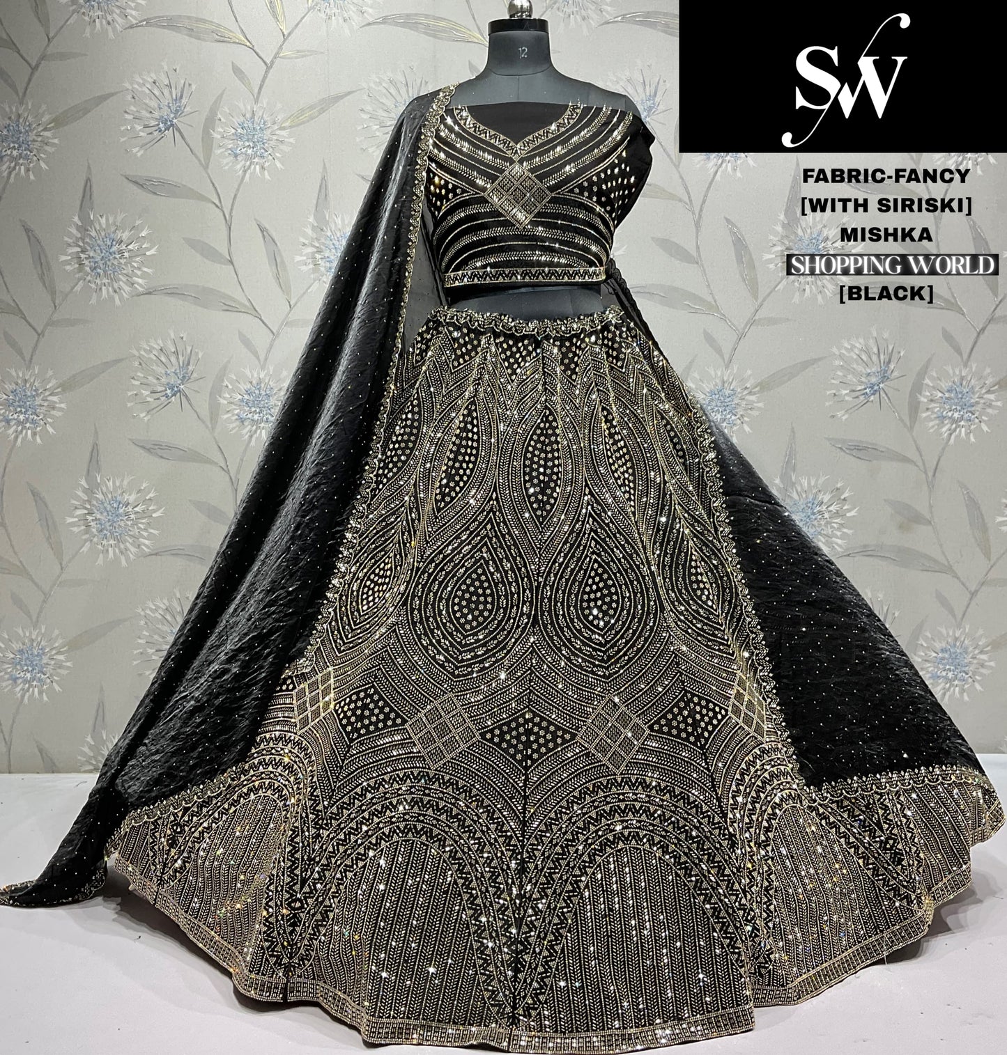 Pretty Firozi Fancy Siroski Lehenga stone work