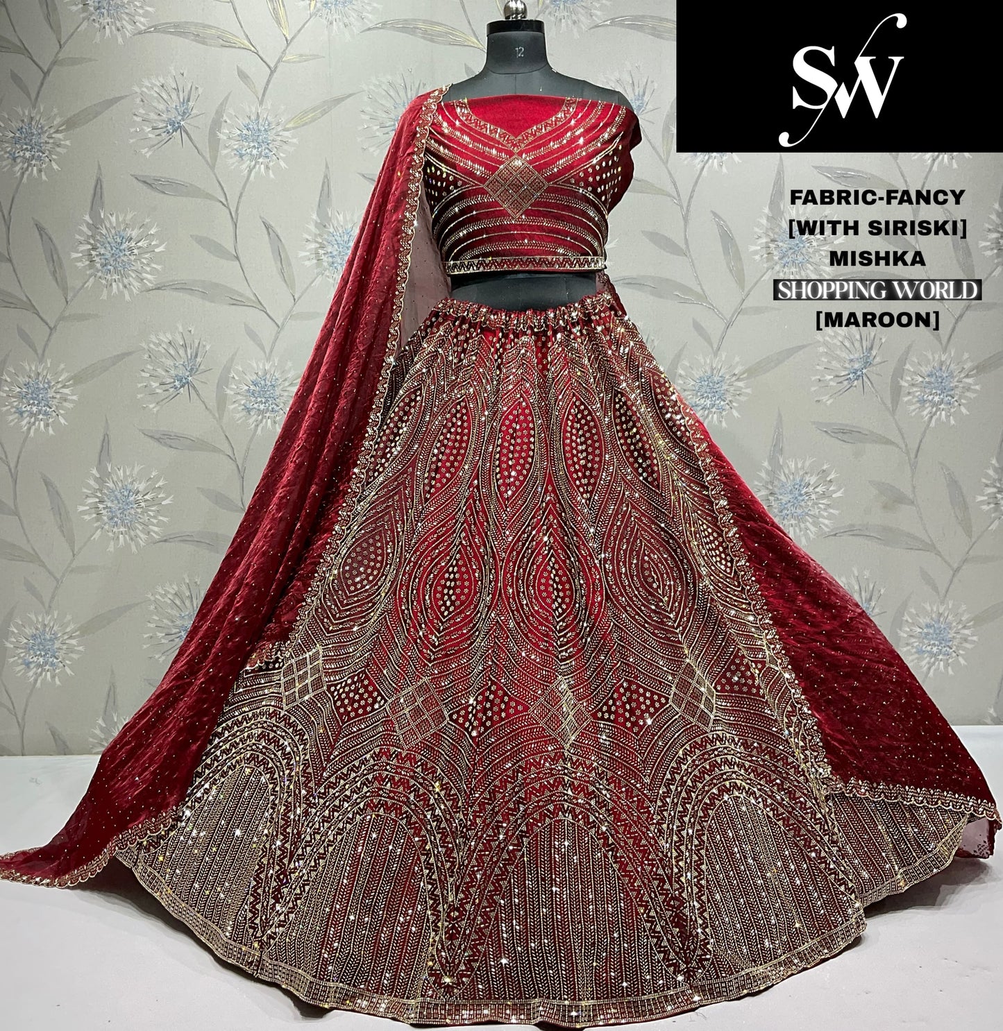 Pretty Firozi Fancy Siroski Lehenga stone work