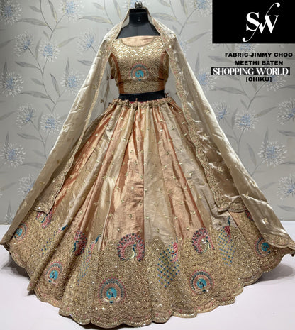 Majestic Sky blue peacock Jimmy Choo Lehenga