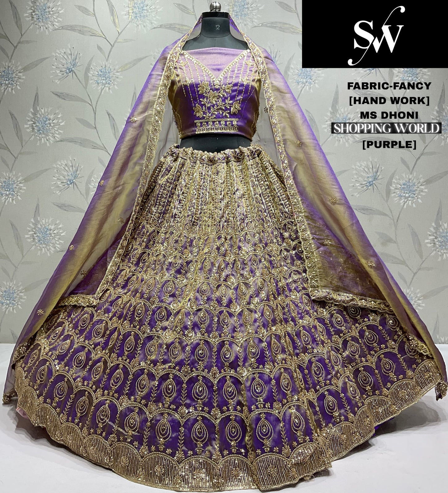 Delightful Lavender Fancy Handwork Lehenga