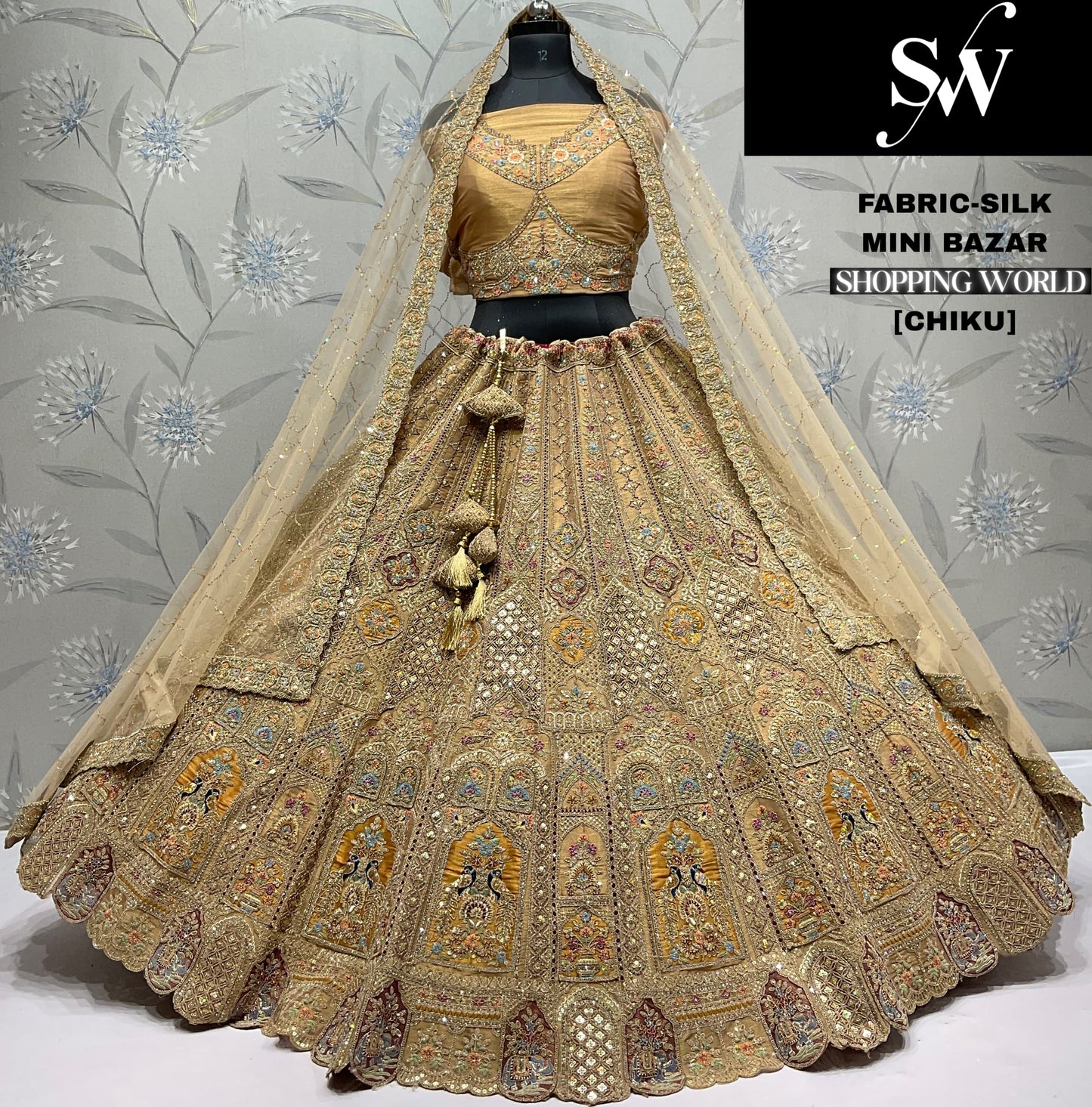 Amazing chiku golden silk Lehenga