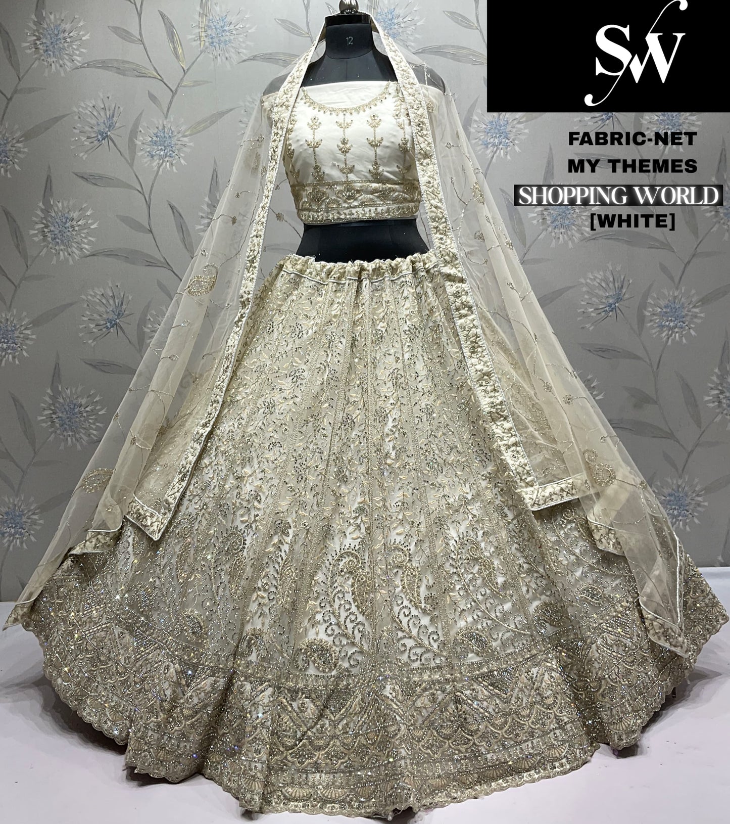 Astonishing lavender net Lehenga