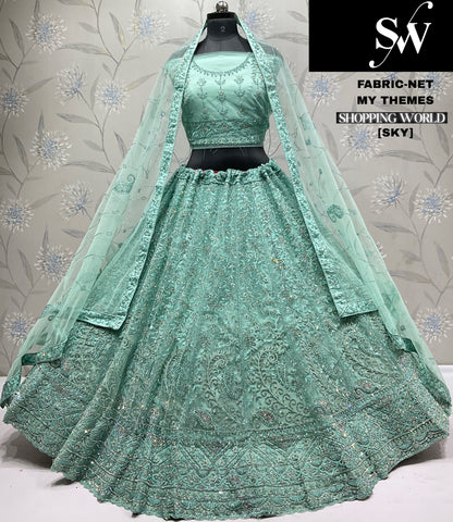 Astonishing lavender net Lehenga