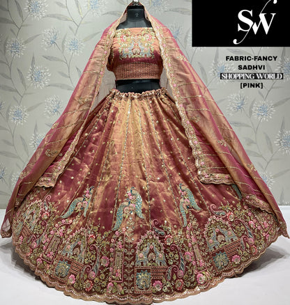 Elegant Sky green peacock Fancy Lehenga
