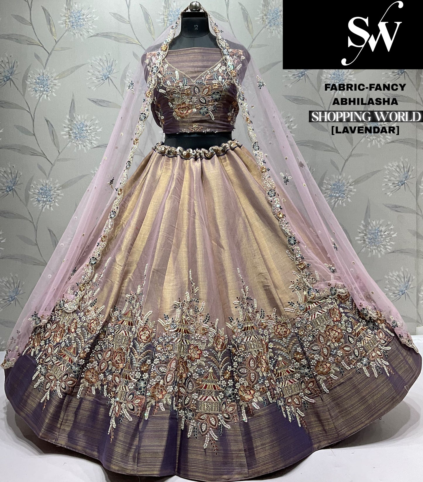 Majestic Coffee rust orange double shade Fancy Lehenga