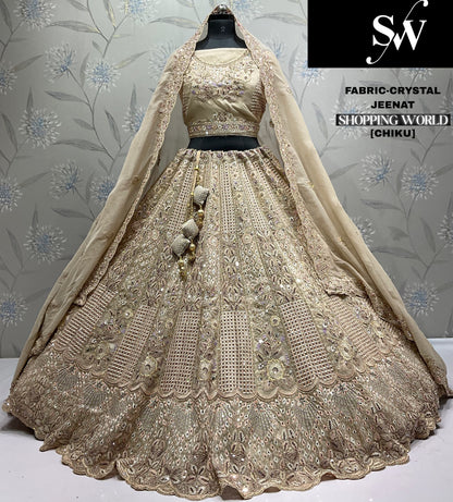 Glamorous pista green Crystal Lehenga