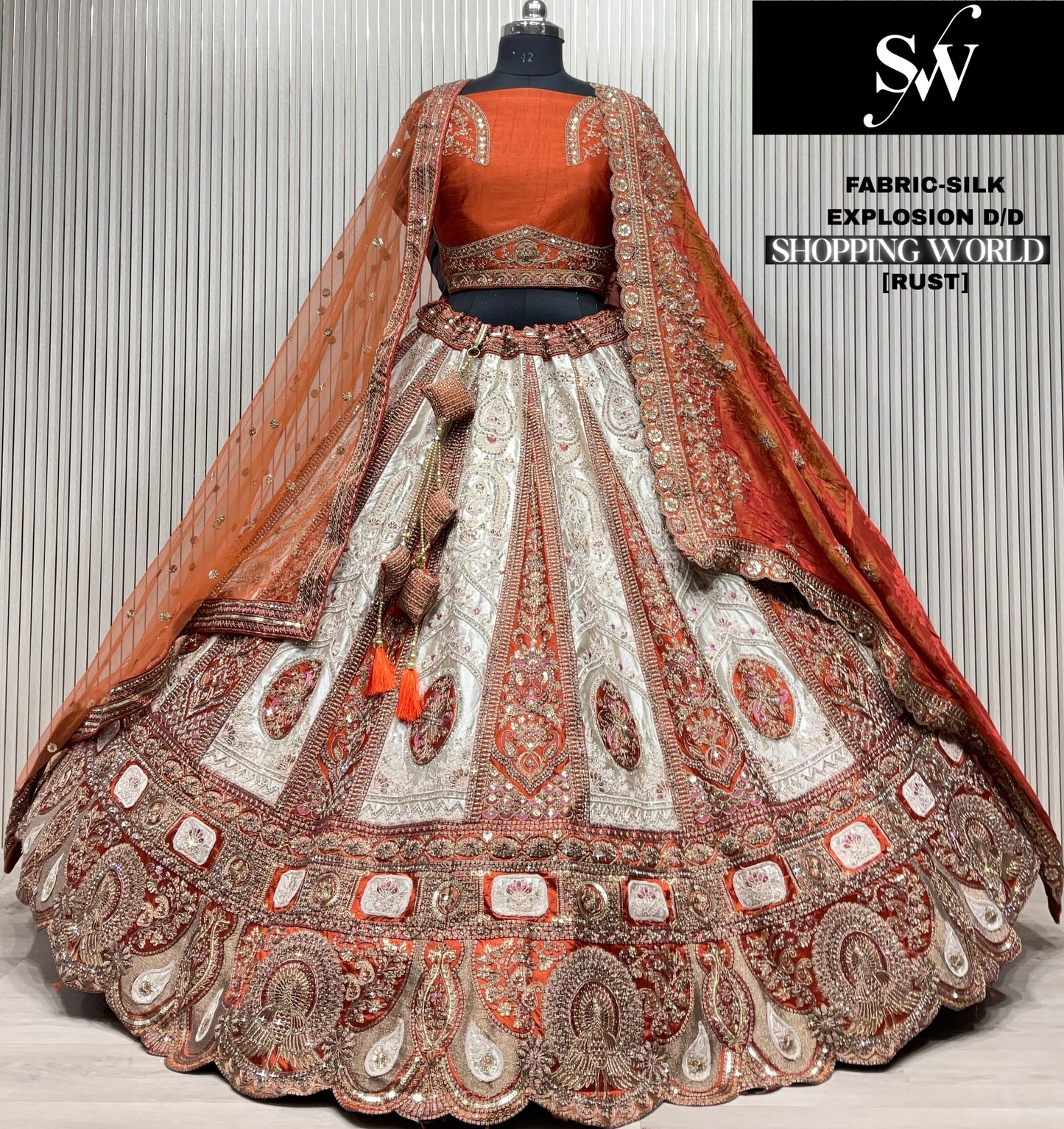 Tremendous pista green white double toneSilk Lehenga