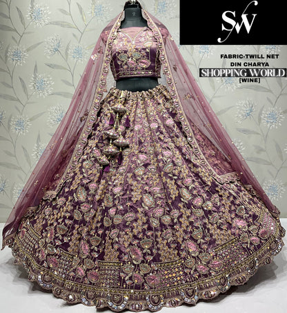 Gorgeous Mustard yellow Twill Net Lehenga