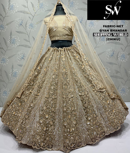 Stunning Sky blue Net Lehenga