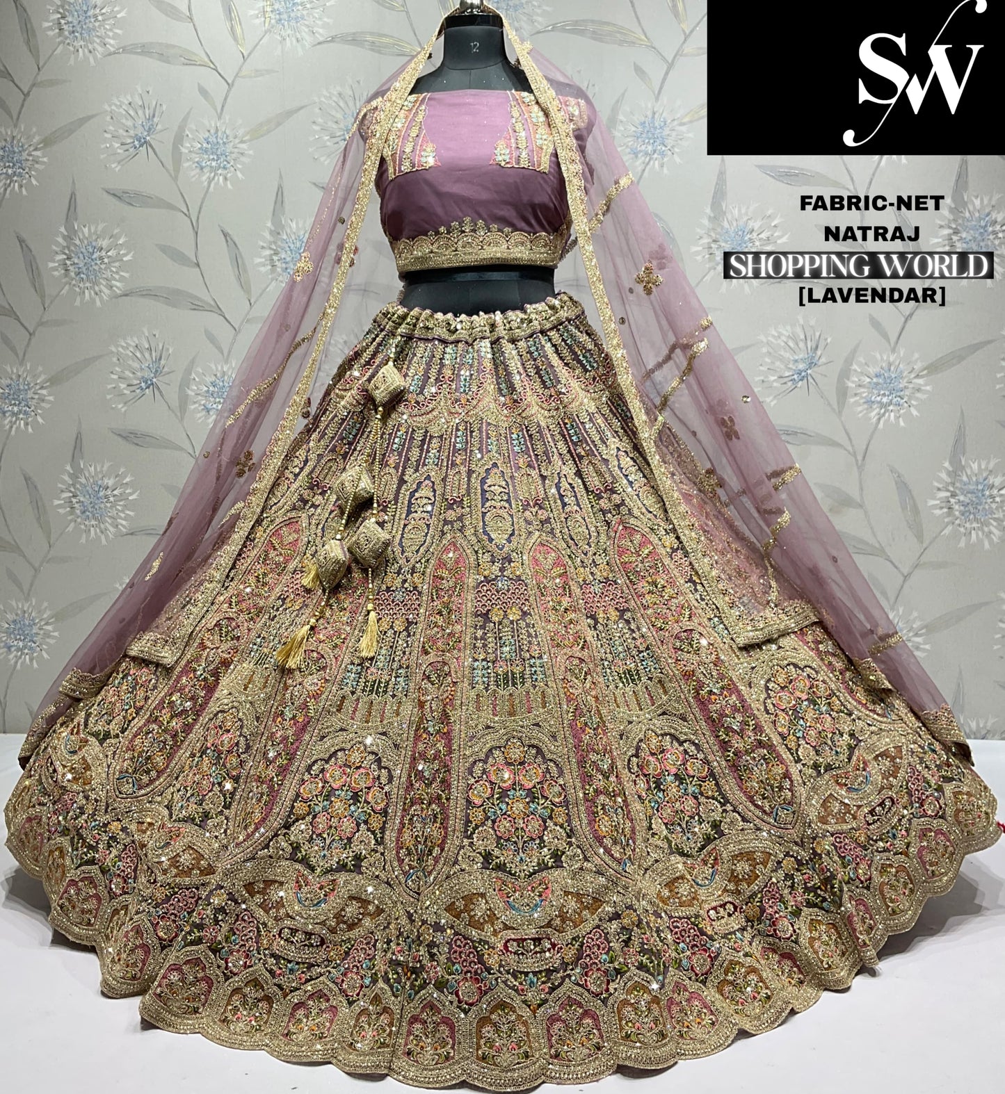Majestic Mustard Net Lehenga