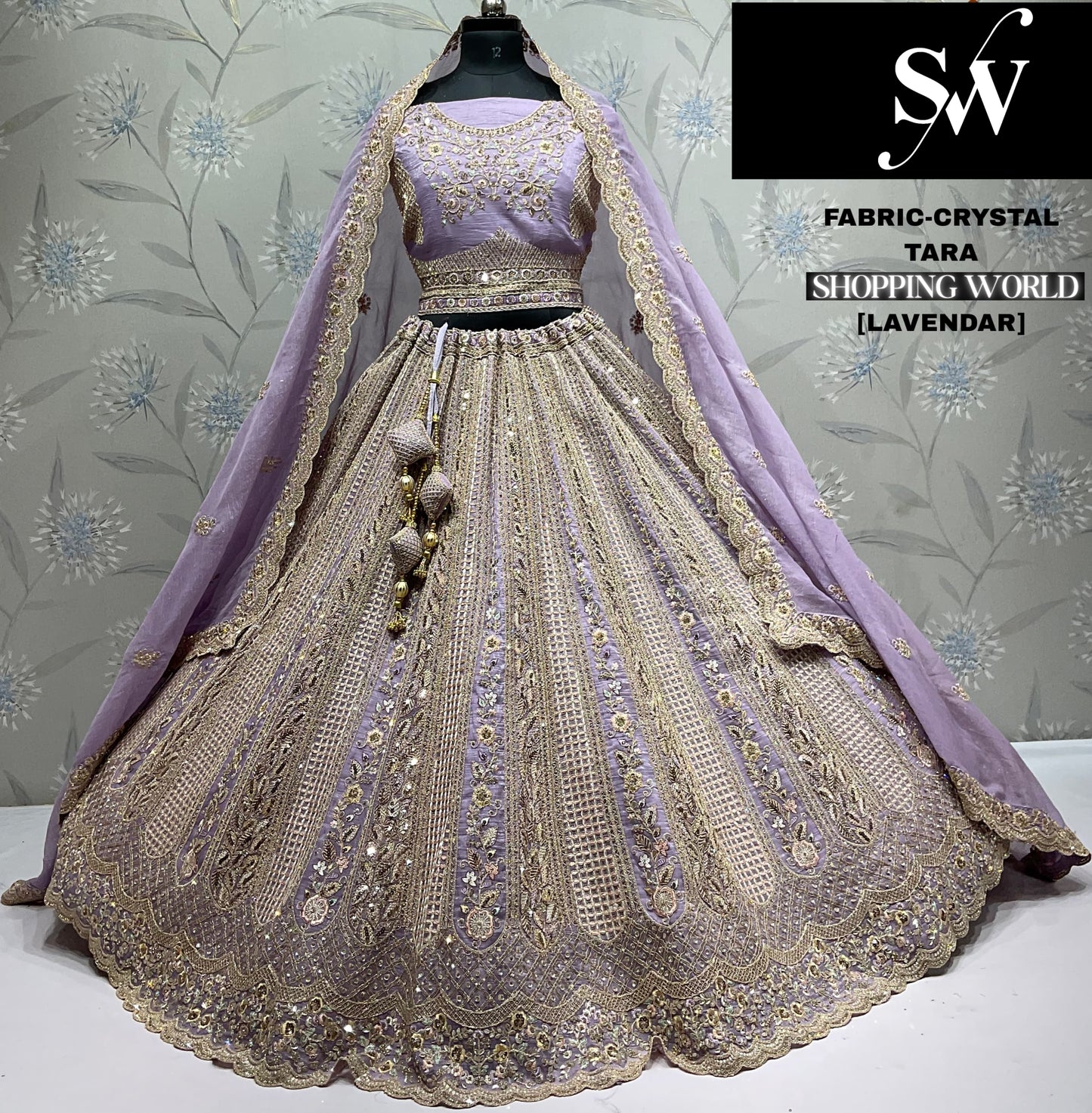 Fantastic Lavender Crystal Lehenga