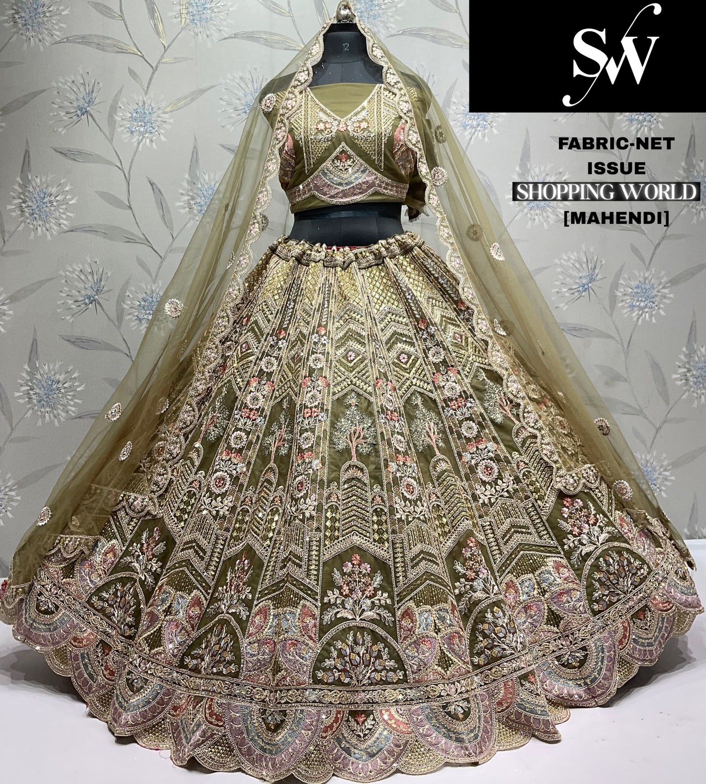 Attractive Sky blue Net Lehenga