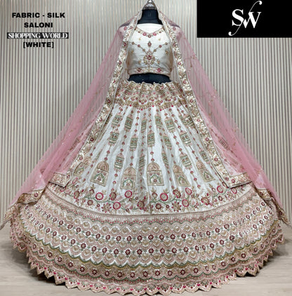 Awesome red Double Duptta Silk bridal Lehenga