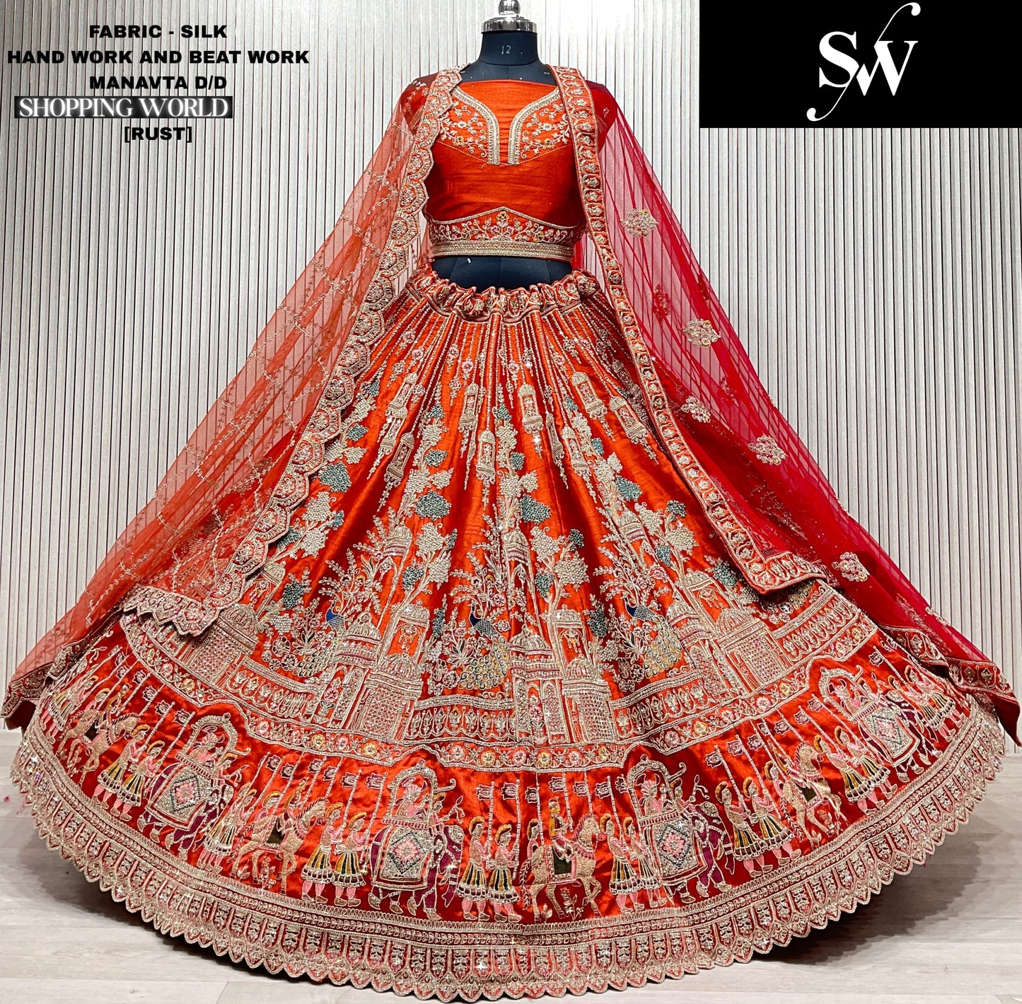 Charming Rani pink Doli barat Double Duptta Silk bridal Lehenga