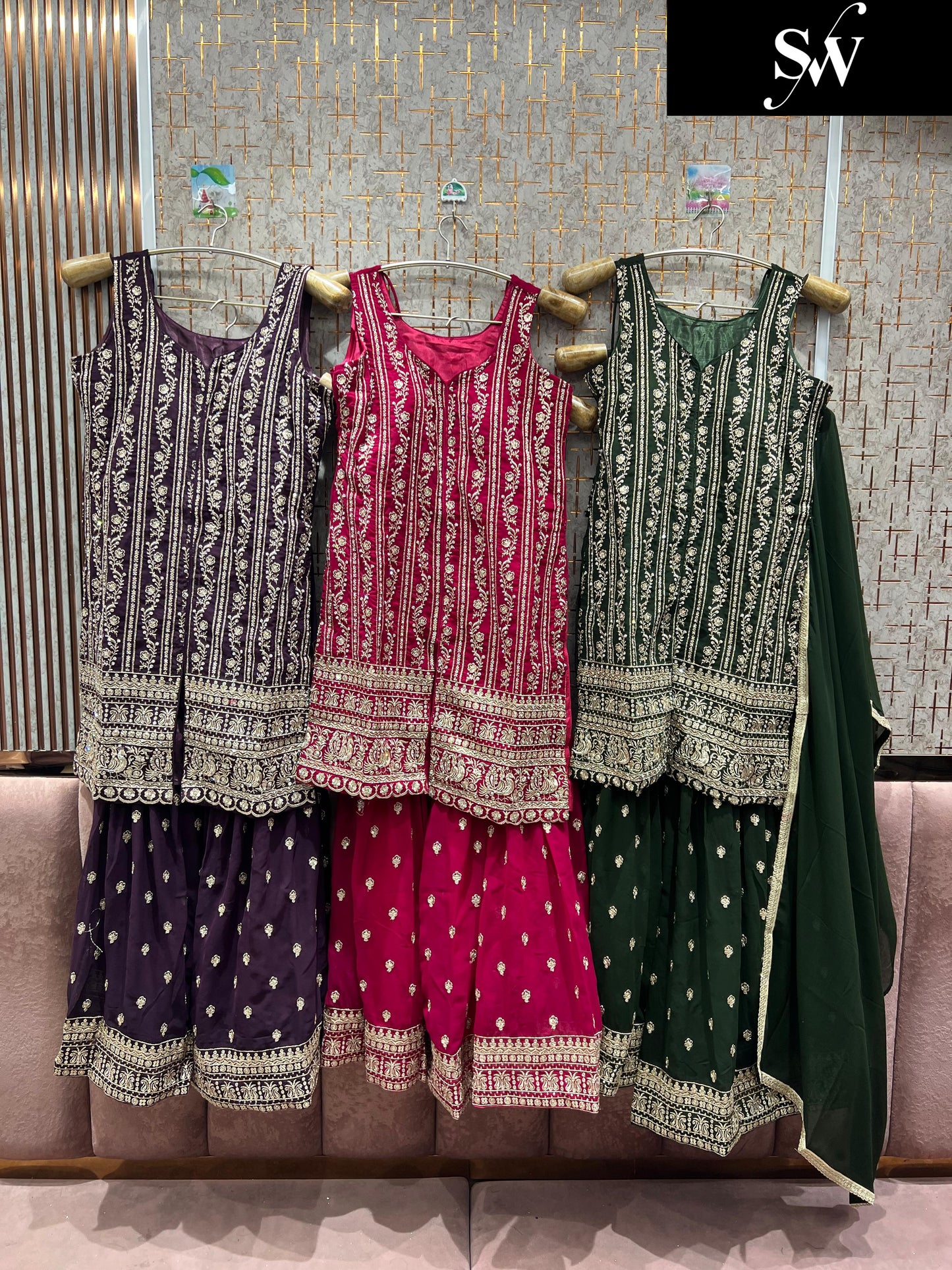 Amazing purple Hot pink green Shrug dress