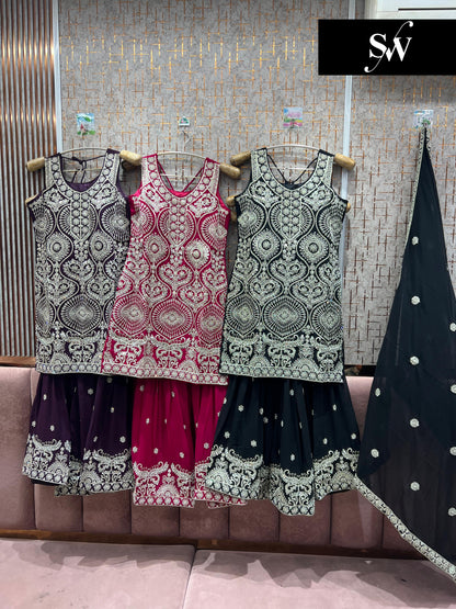 Elegant purple pink Green Shrug dress