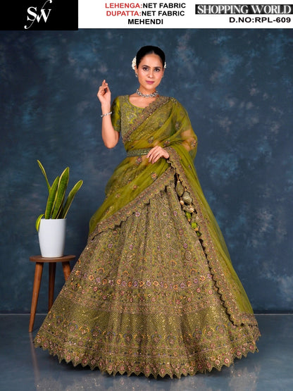 Designer Gajri pink Net Lehenga