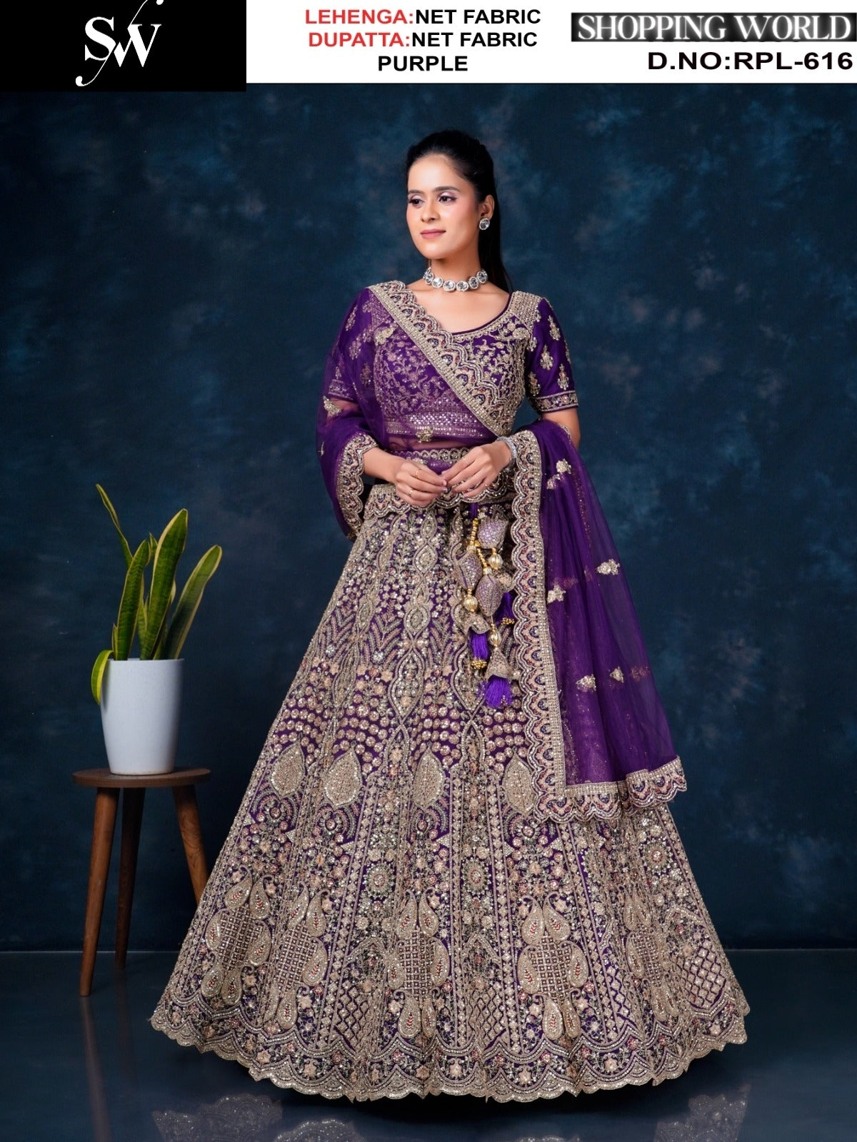 Elegant Maroon Net Lehenga