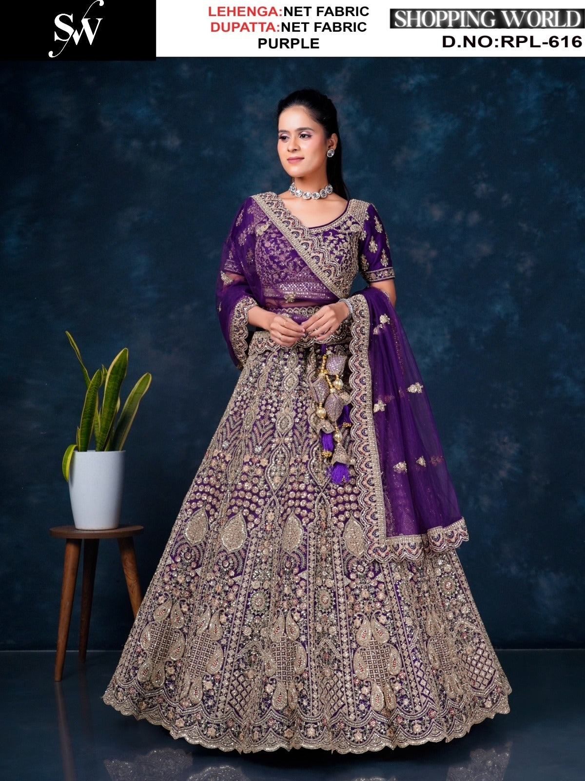 Elegant Maroon Net Lehenga