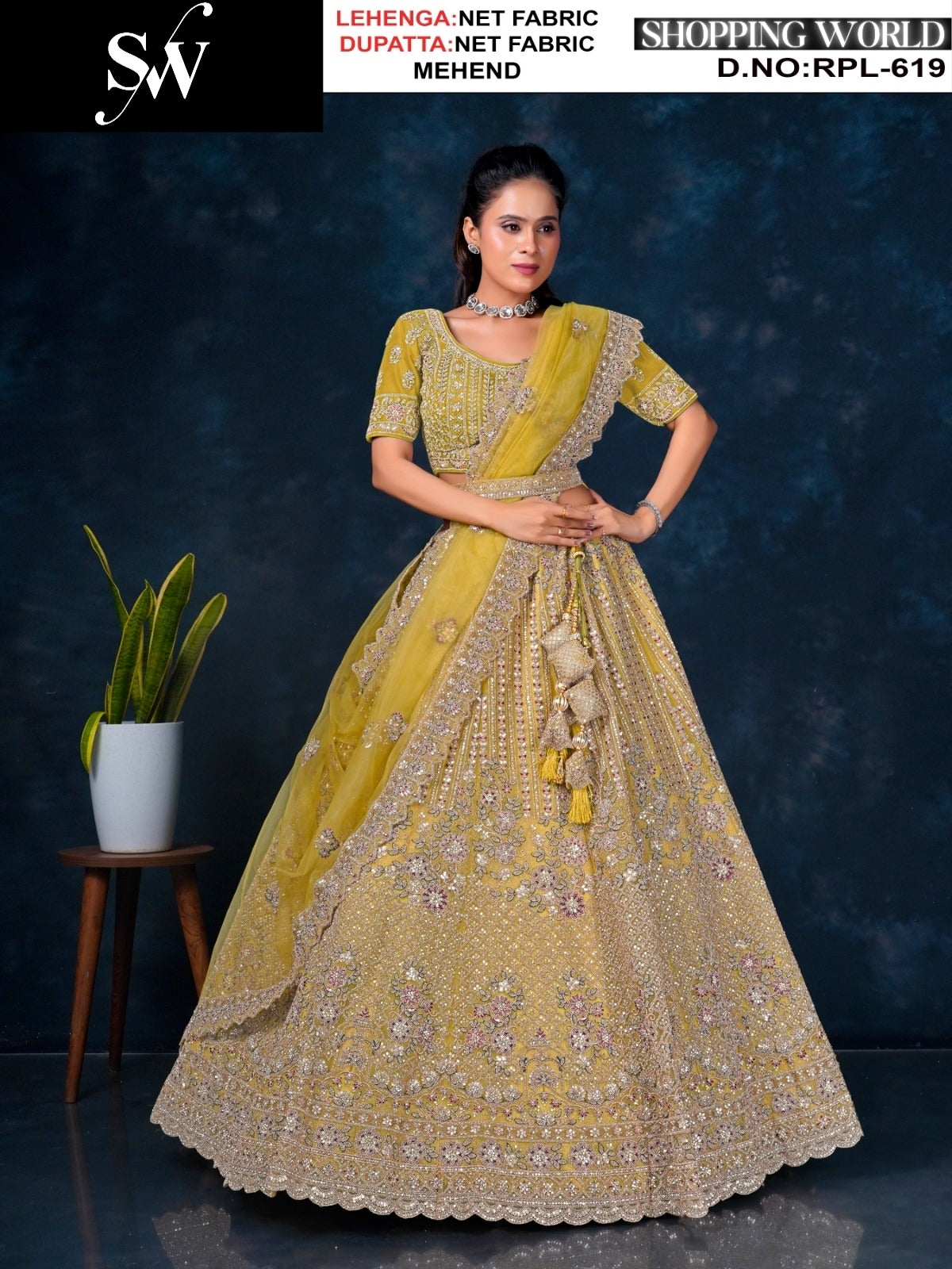 Khoobsurat yellow Net Lehenga