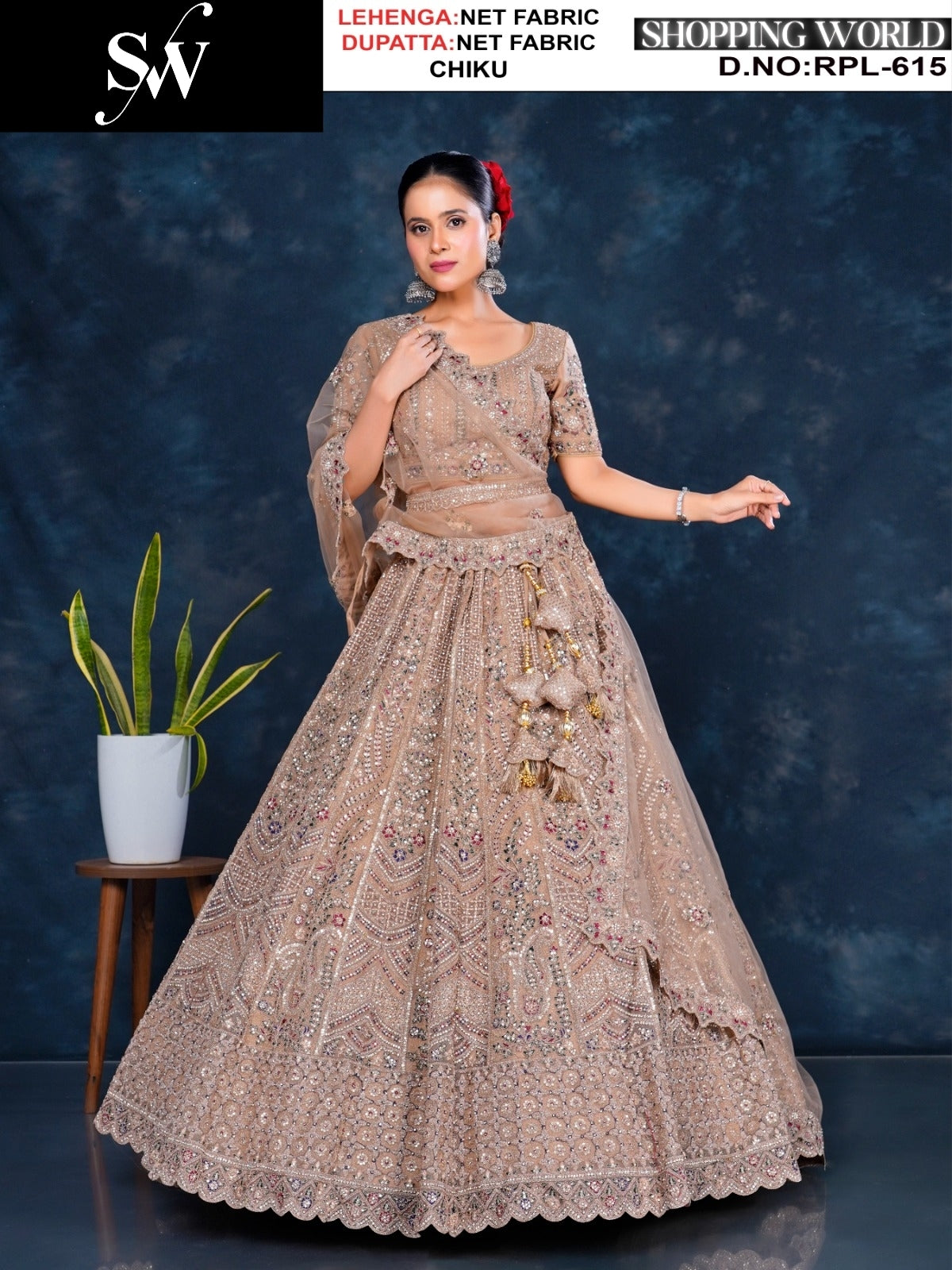 Superb Trendy Red Net Lehenga